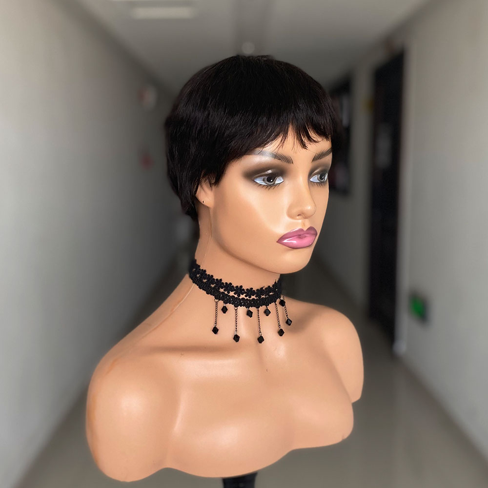 Short Straight Human Hair Wigs - Short Pixie Cut Wig Human Hair Cheap ulasan dan harga