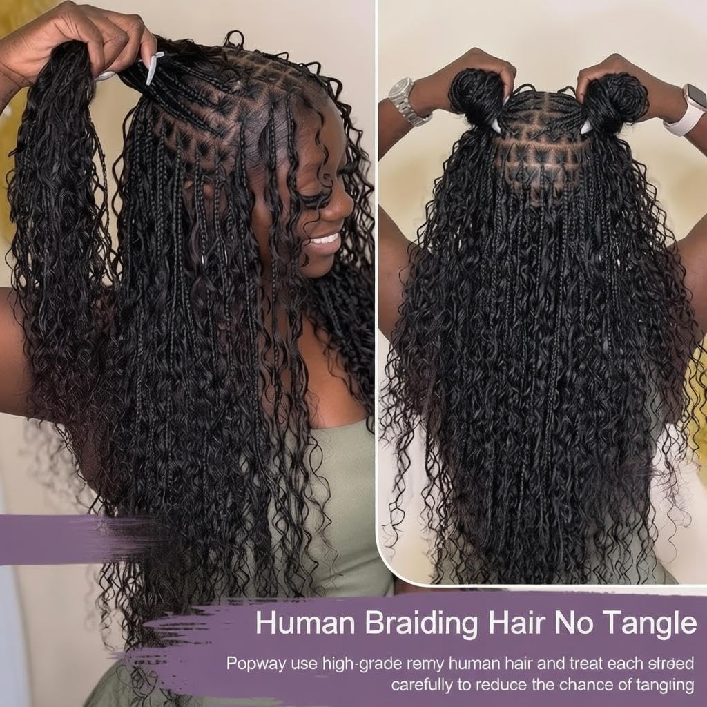 Human Braiding Hair For Boho B - Water Wave Bulk Human Hair For Braiding ulasan dan harga