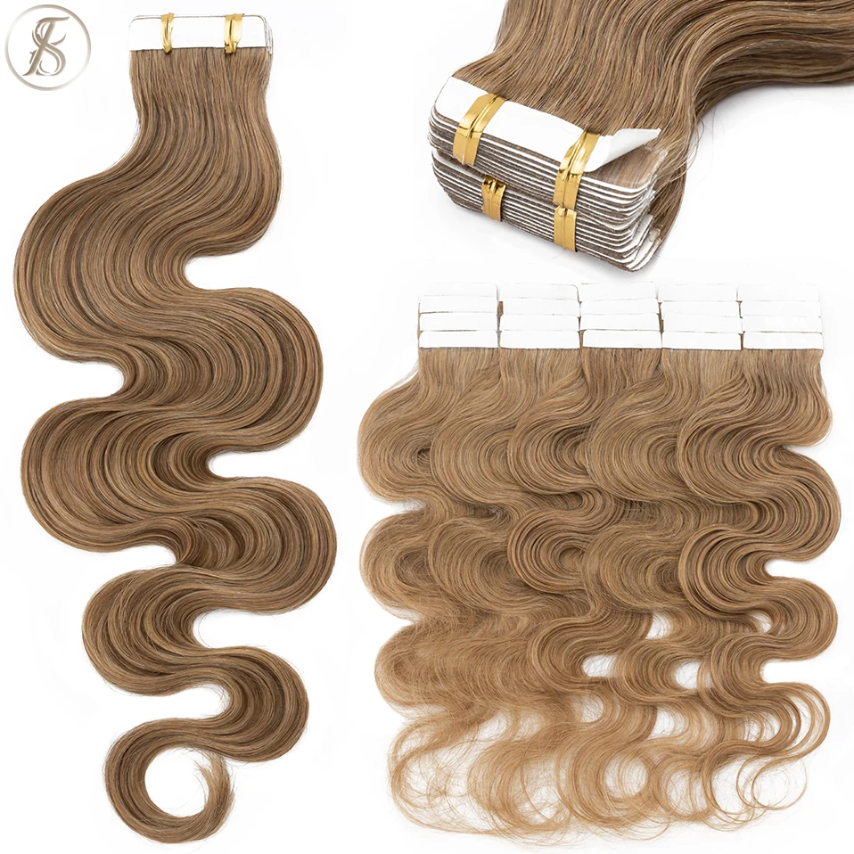 TESS 20pcs Wavy Tape In Human  - Invisible Tape In Extensions Real Hair ulasan dan harga