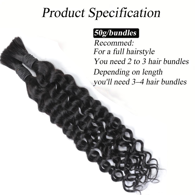Boho Water Wave Human Hair for - Water Wave Bulk Human Hair For Braiding ulasan dan harga