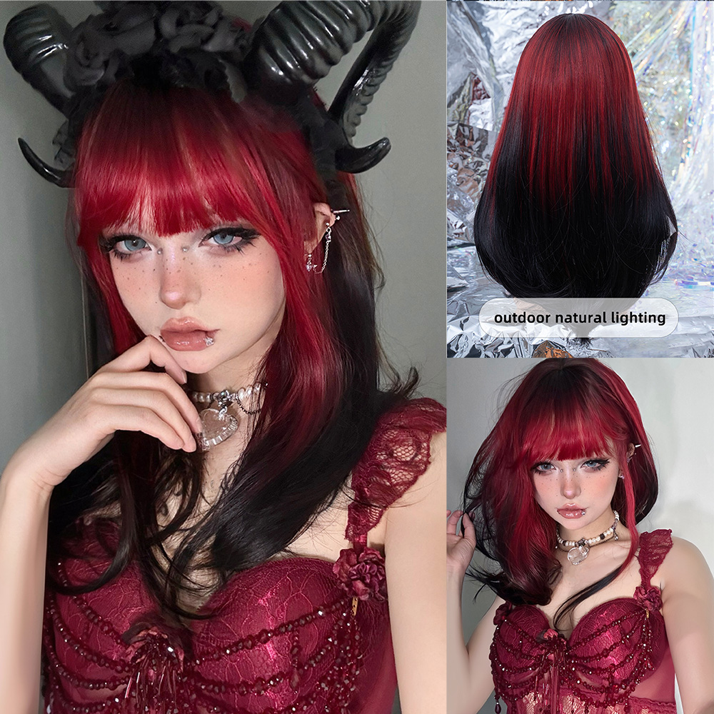 20Inch Sexy Black Red Ombre Sy - Synthetic Braided Wigs For Black Women ulasan dan harga