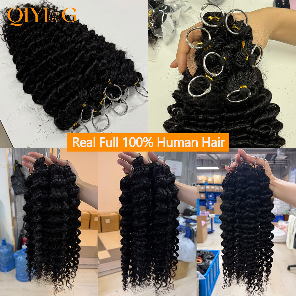 12A Deep Wave Crochet Human Ha - Water Wave Bulk Human Hair For Braiding ulasan dan harga